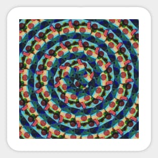 Beach House with Geometric Overlay Spiral Pattern Sticker